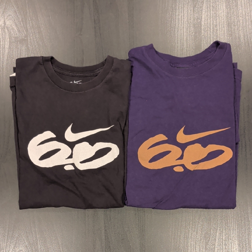 Nike Graphic Tee Duo - Black & Purple with White and Tan Logos